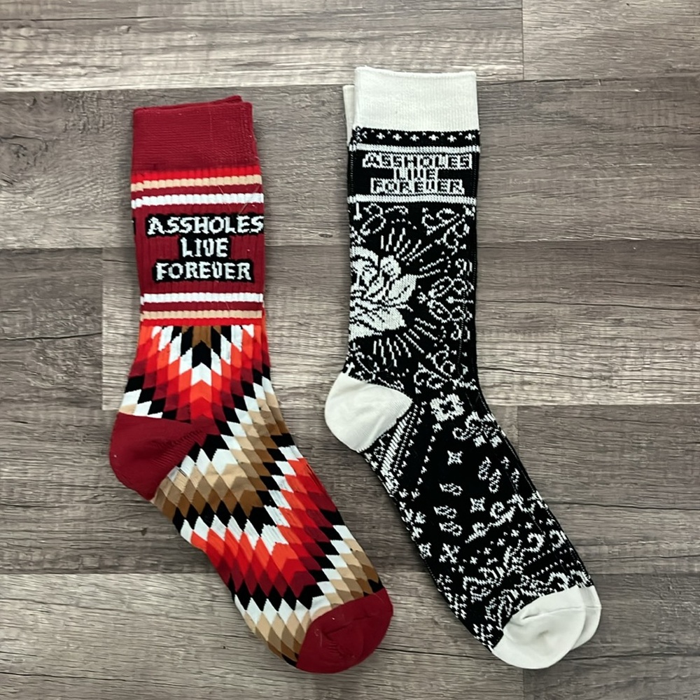 Assholes Live Forever Socks - 2 pair 🧦🆕